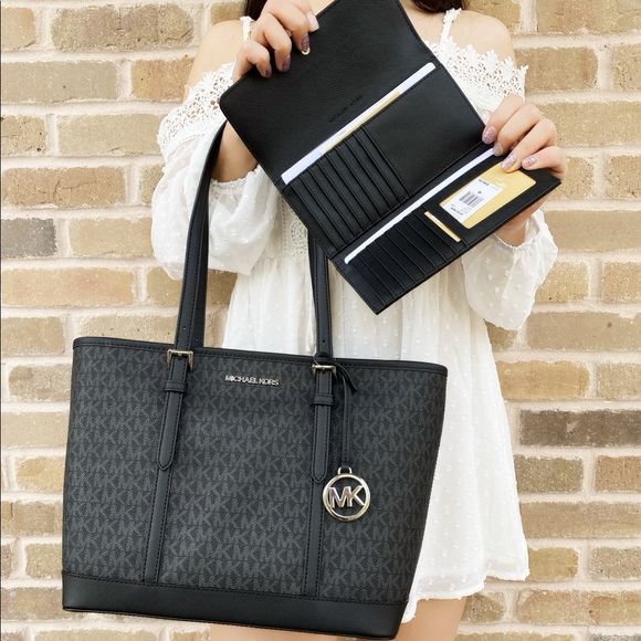 Bundle Michael Kors Tote Wallet Black MK - Picture 2 of 4